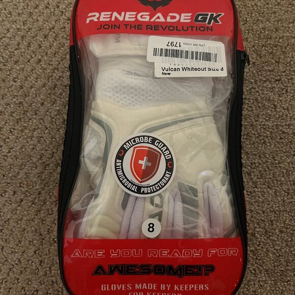 NWT Renegade GK Vulcan Goalie Gloves with Microbe-Guard - Picture 3 of 4